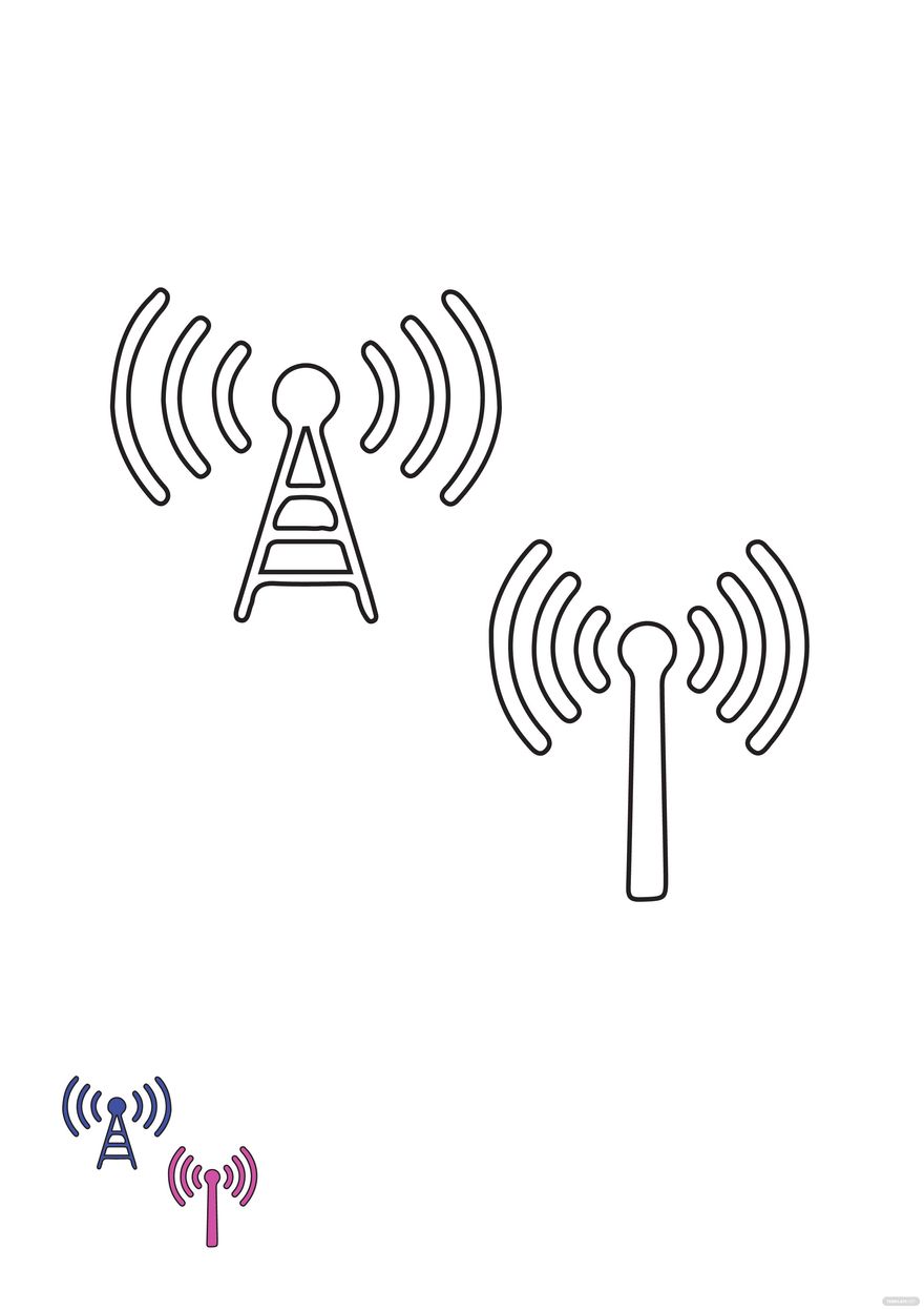 Free Wifi Tower coloring page
