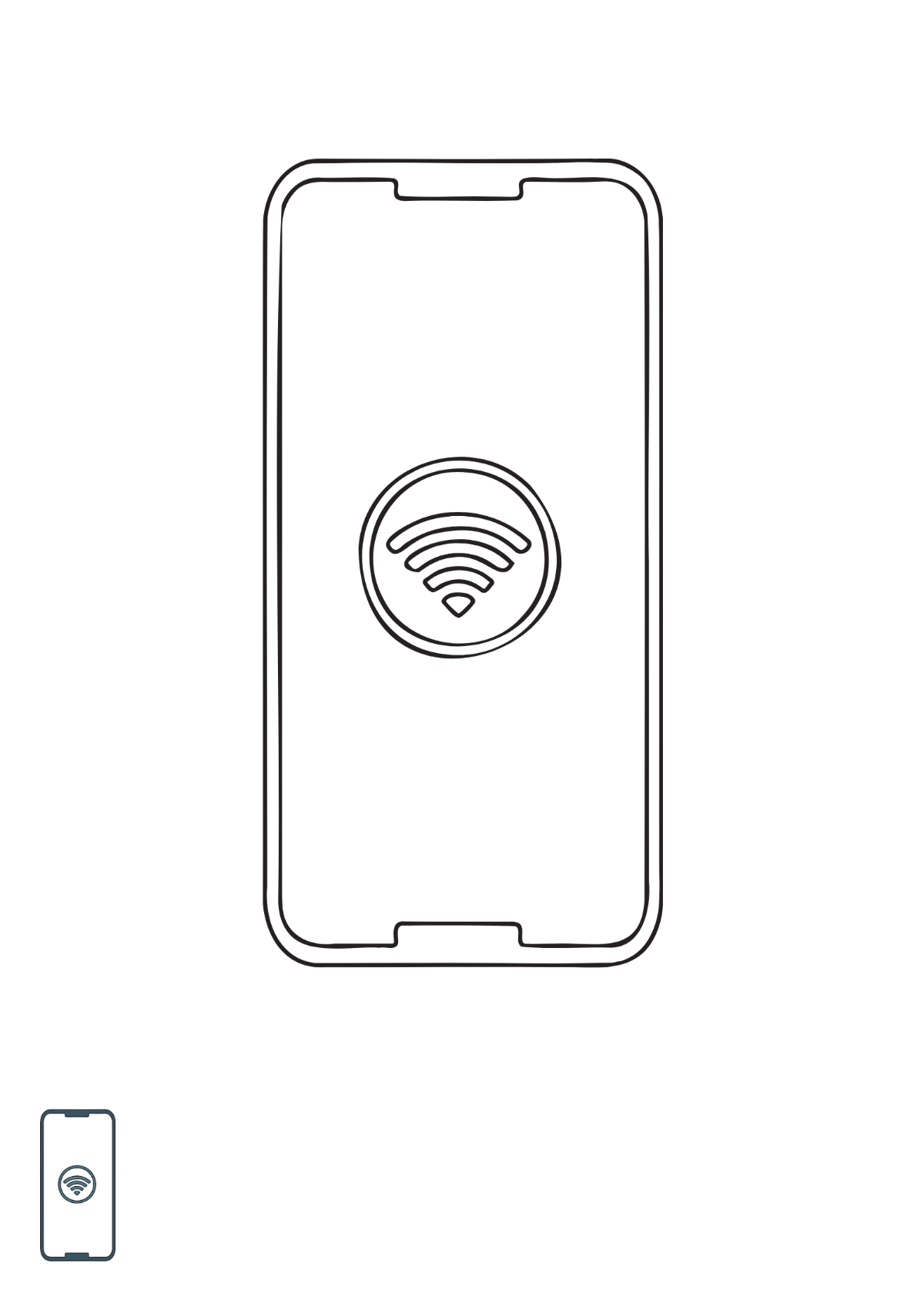 Mobile Wifi coloring page Template