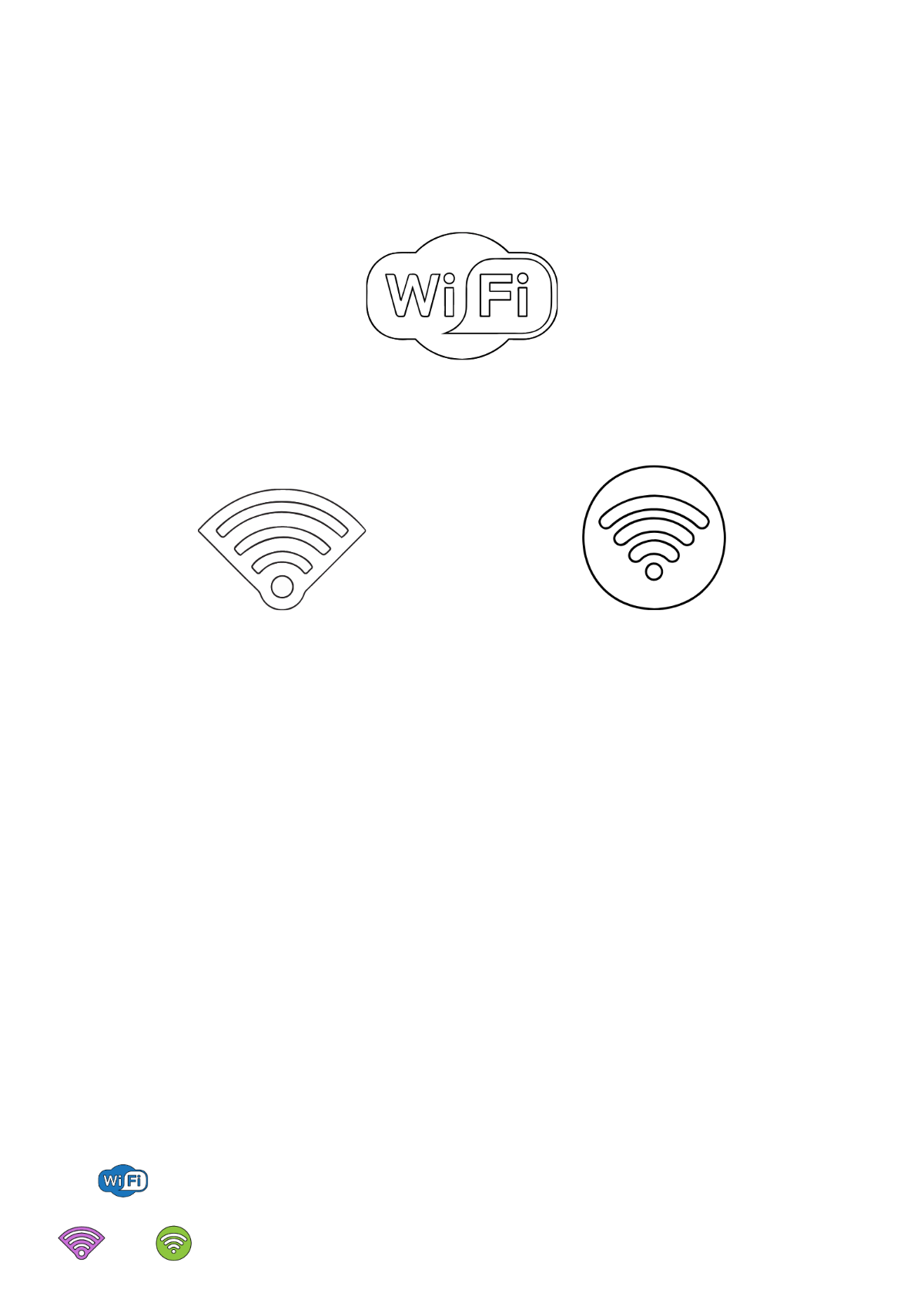 Free Small Wifi Symbol coloring page Template