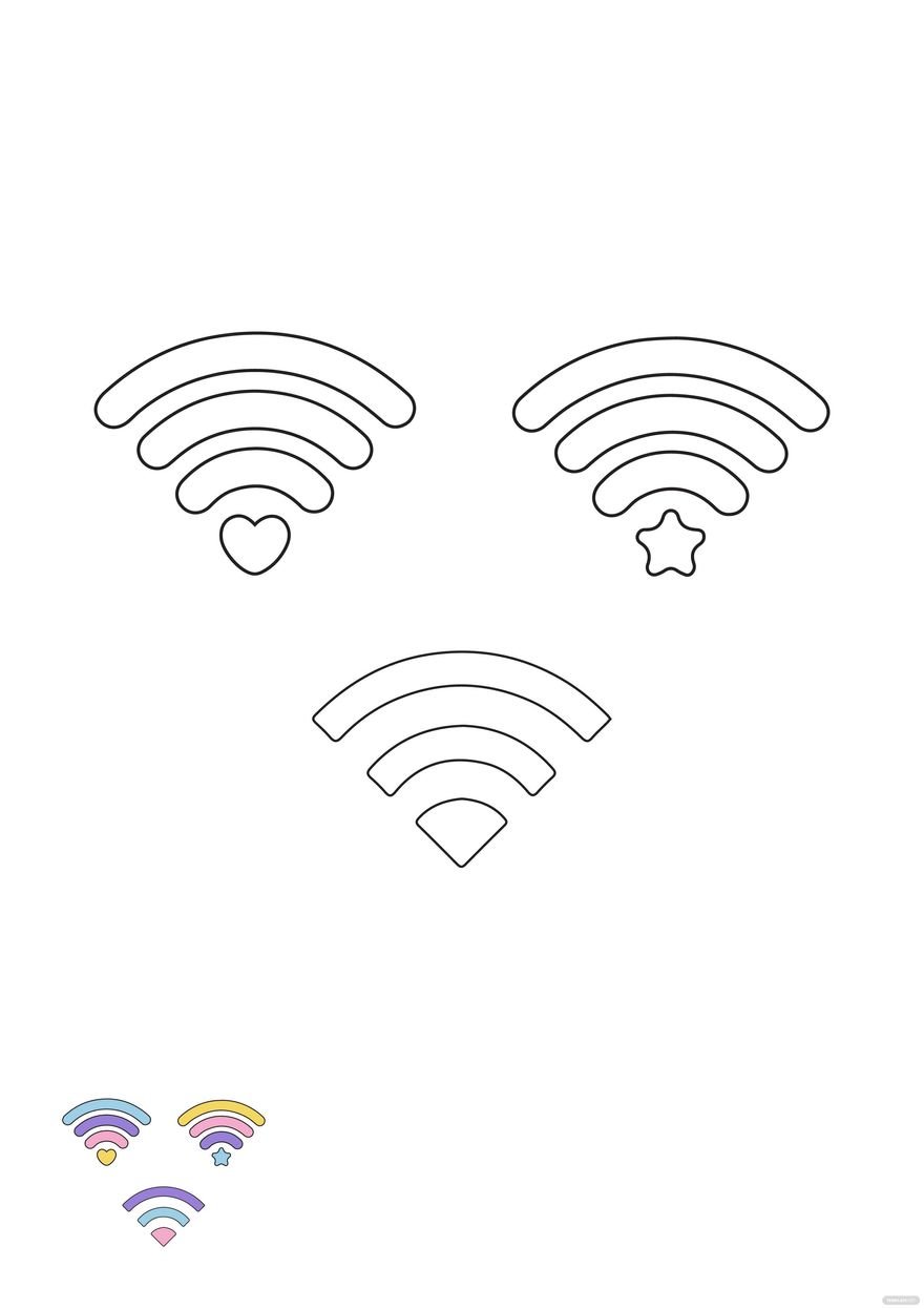 Free Cute Wifi Symbol coloring page