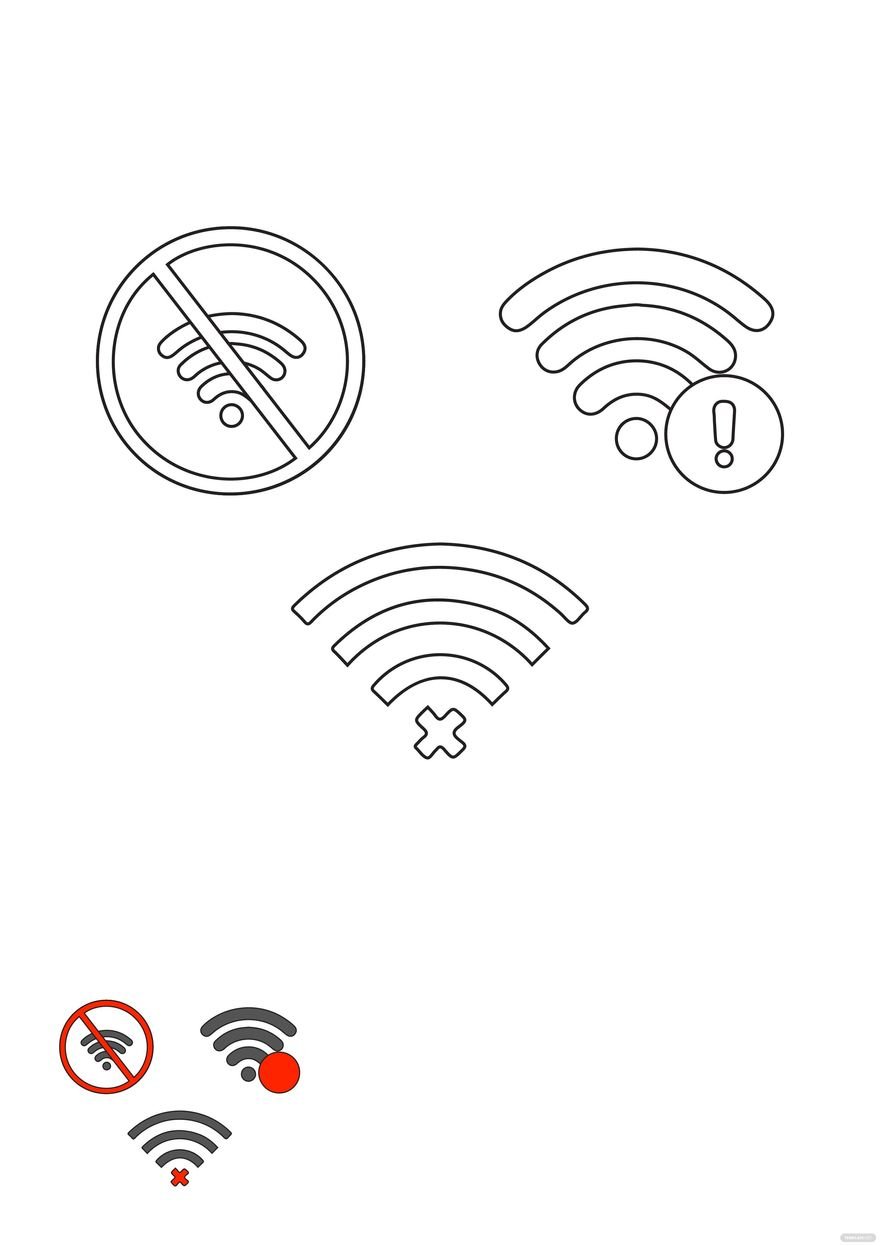 Free No Wifi Symbol coloring page