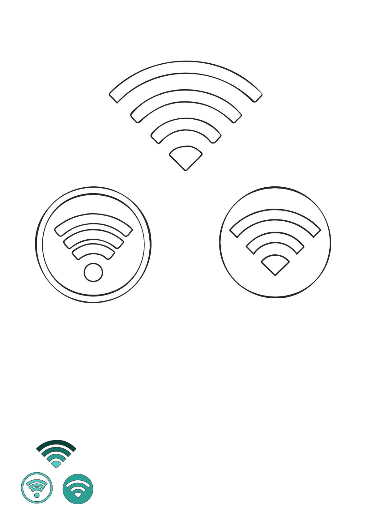 Wifi Shape coloring page Template