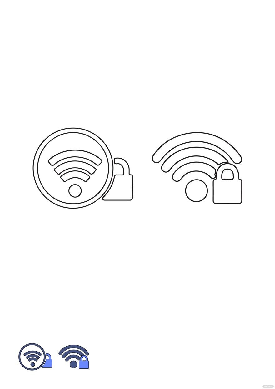 Secure Wifi coloring page in PDF