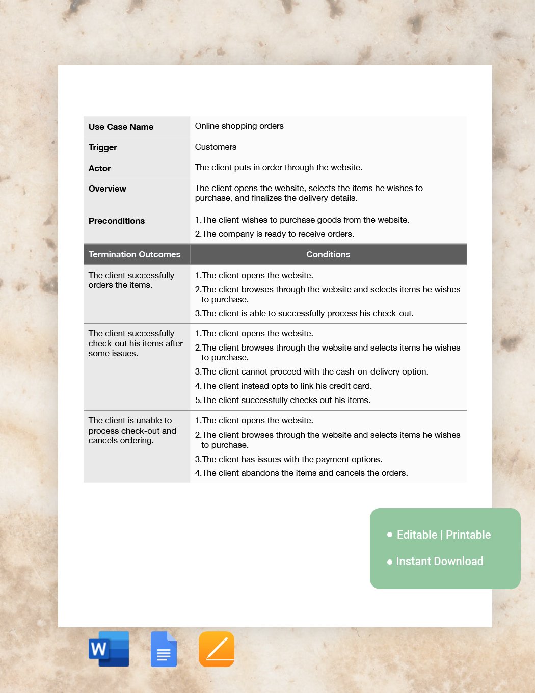 FREE Use Case Template Download in Word Google Docs Apple Pages