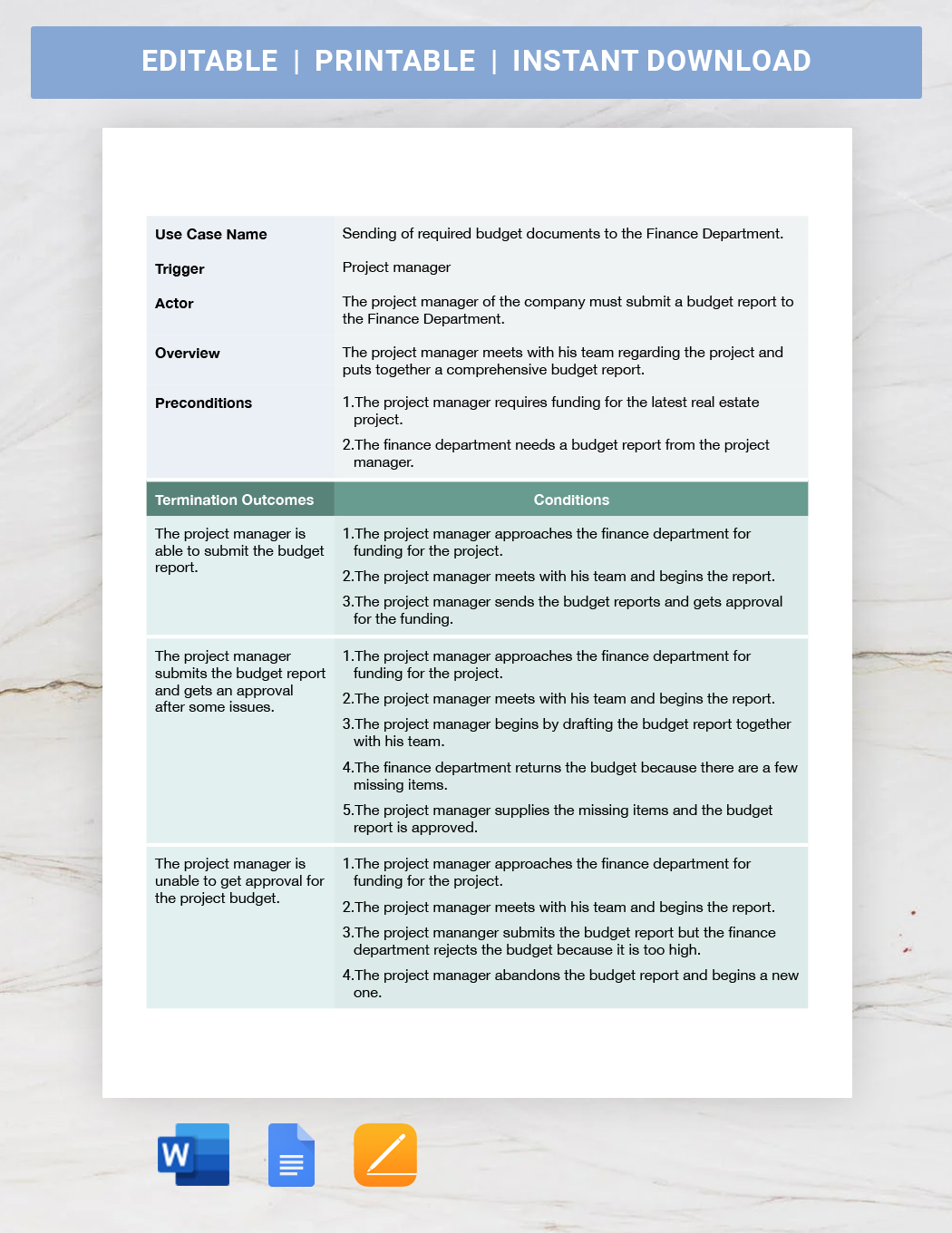 FREE Use Case Template - Download in Word, Google Docs, Apple Pages ...