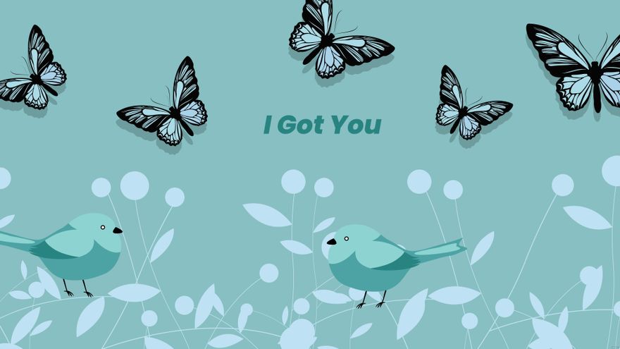 Free Birds And Butterflies Wallpaper in JPG