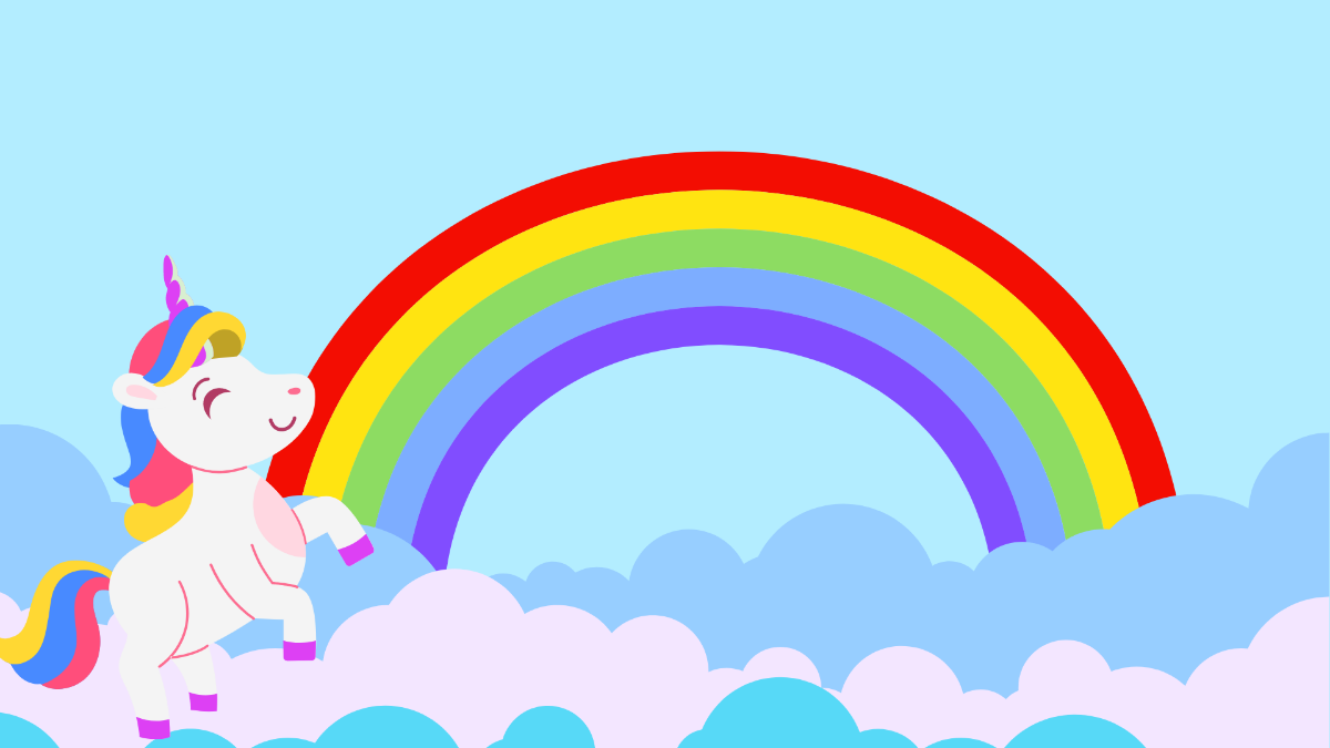Unicorn And Rainbow Background Template