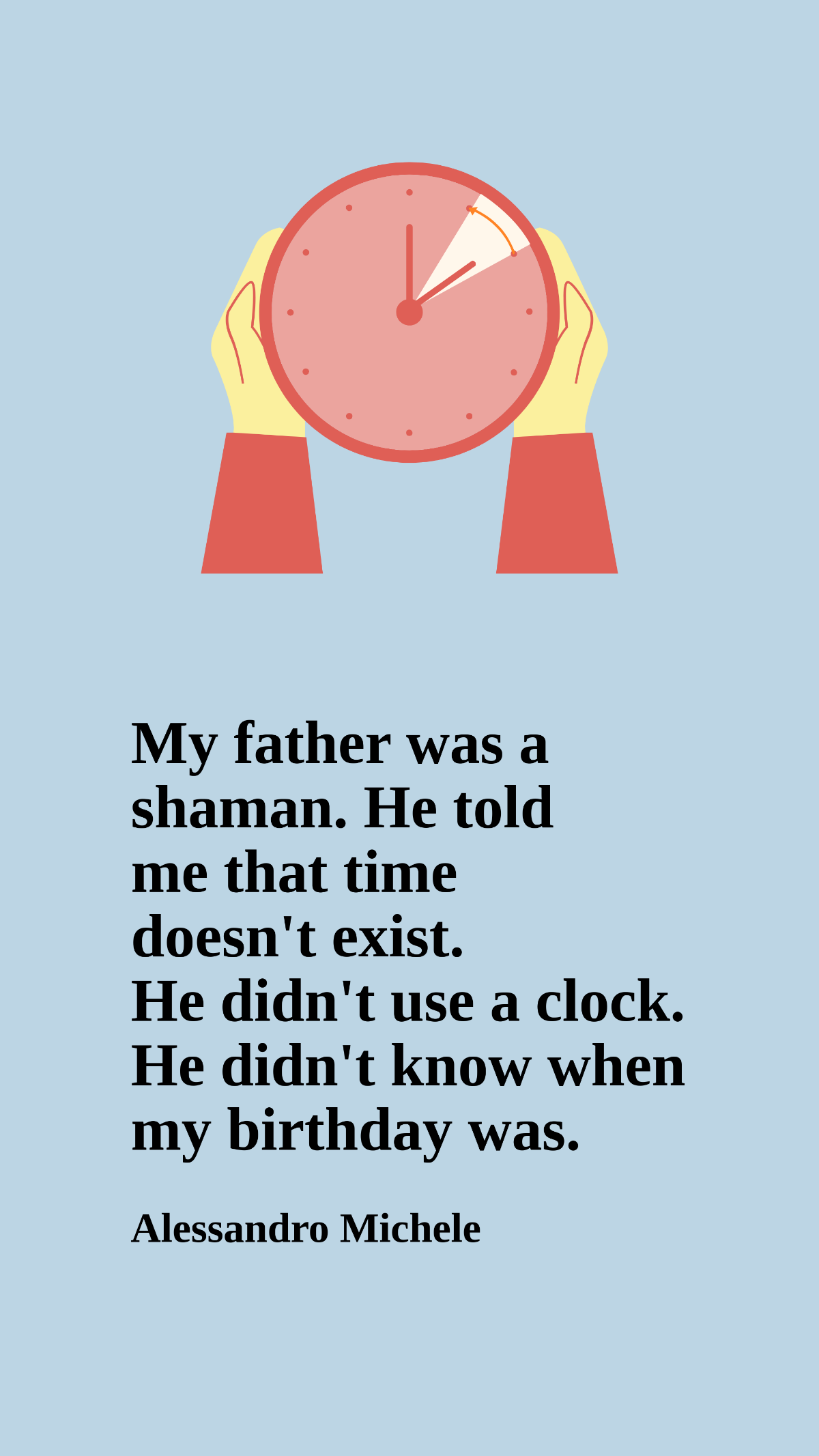 Free Alessandro Michele - My father was a shaman. He told me that time doesn't exist. He didn't use a clock. He didn't know when my birthday was. Template