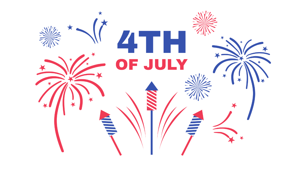 4th Of July Fireworks Background Template