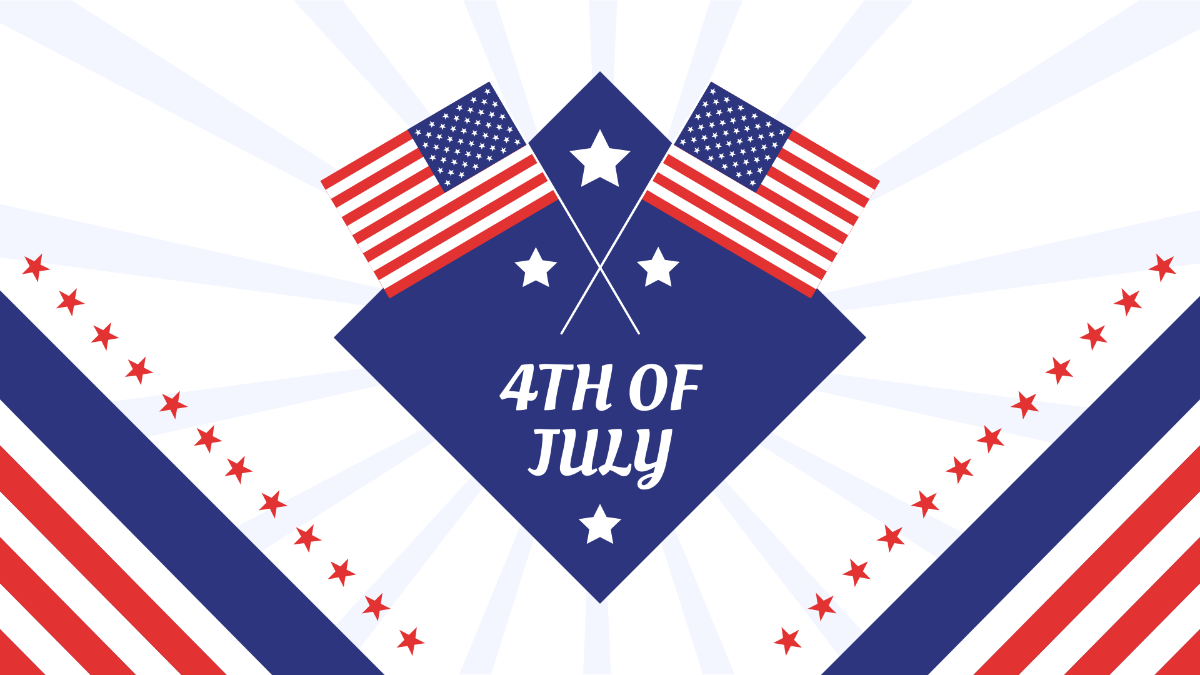 4th Of July Flag Background Template