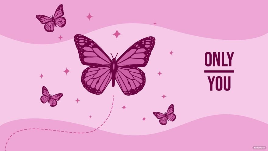 Pink Glitter Butterfly Wallpaper - JPG 