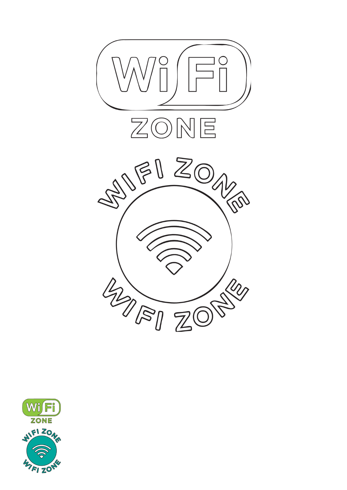 Free Zone Wifi coloring page Template