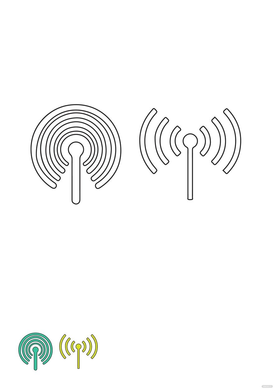 Free Wifi Antenna coloring page in PDF