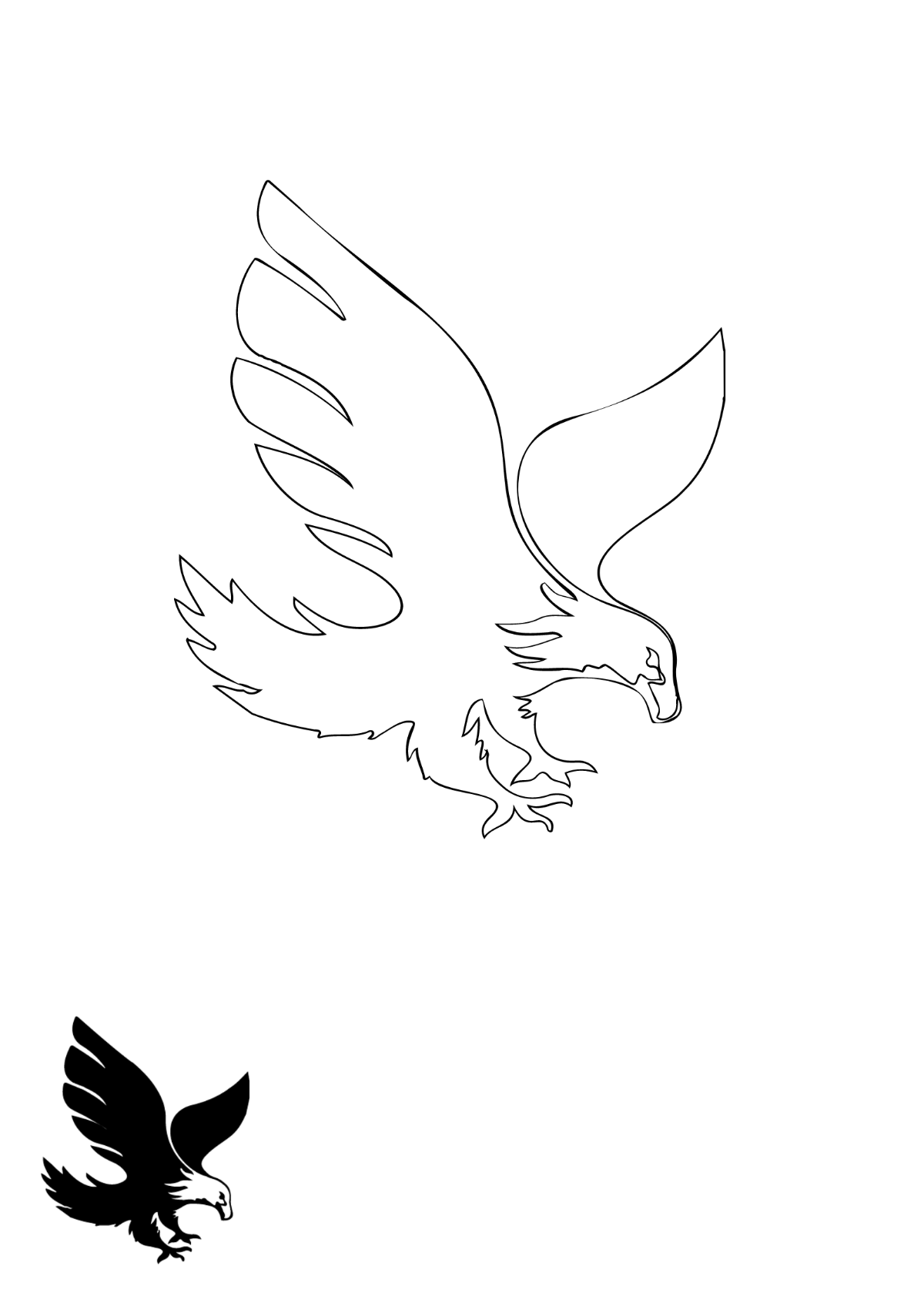 Free Black Eagle coloring page Template