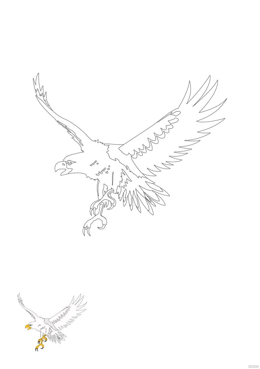 Free White Eagle coloring page in PDF