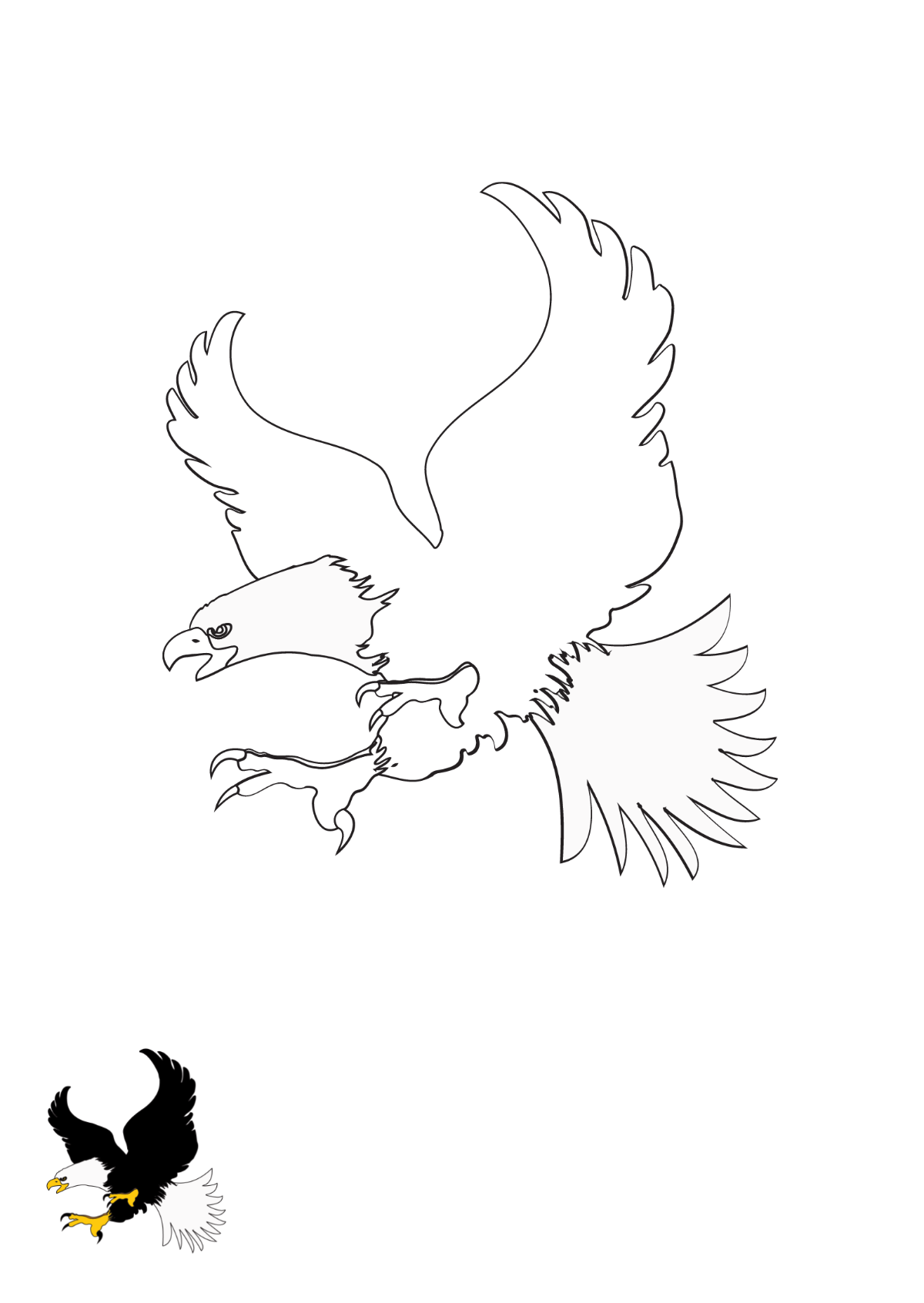Flying Eagle coloring page Template