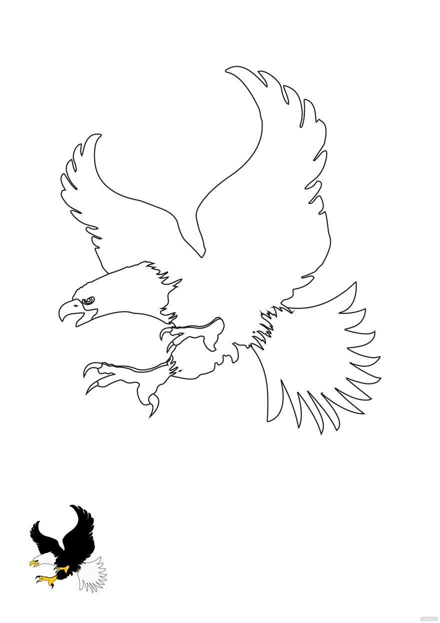 Free Flying Eagle coloring page