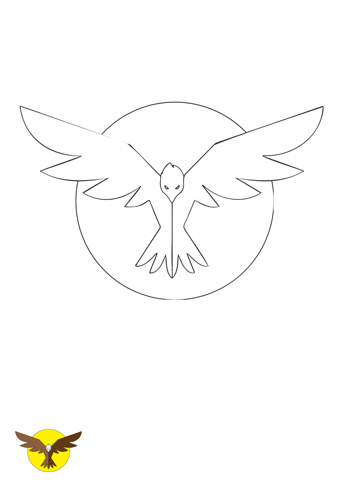 Abstract Eagle coloring page Template