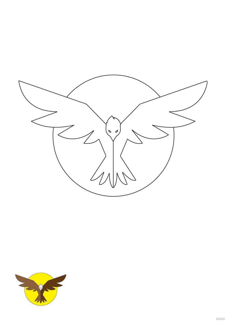 Abstract Eagle coloring page in PDF