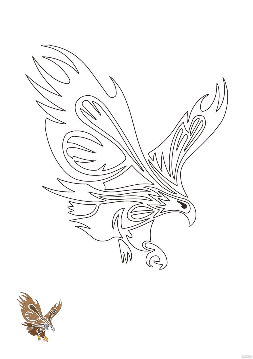 Free Tribal Eagle coloring page