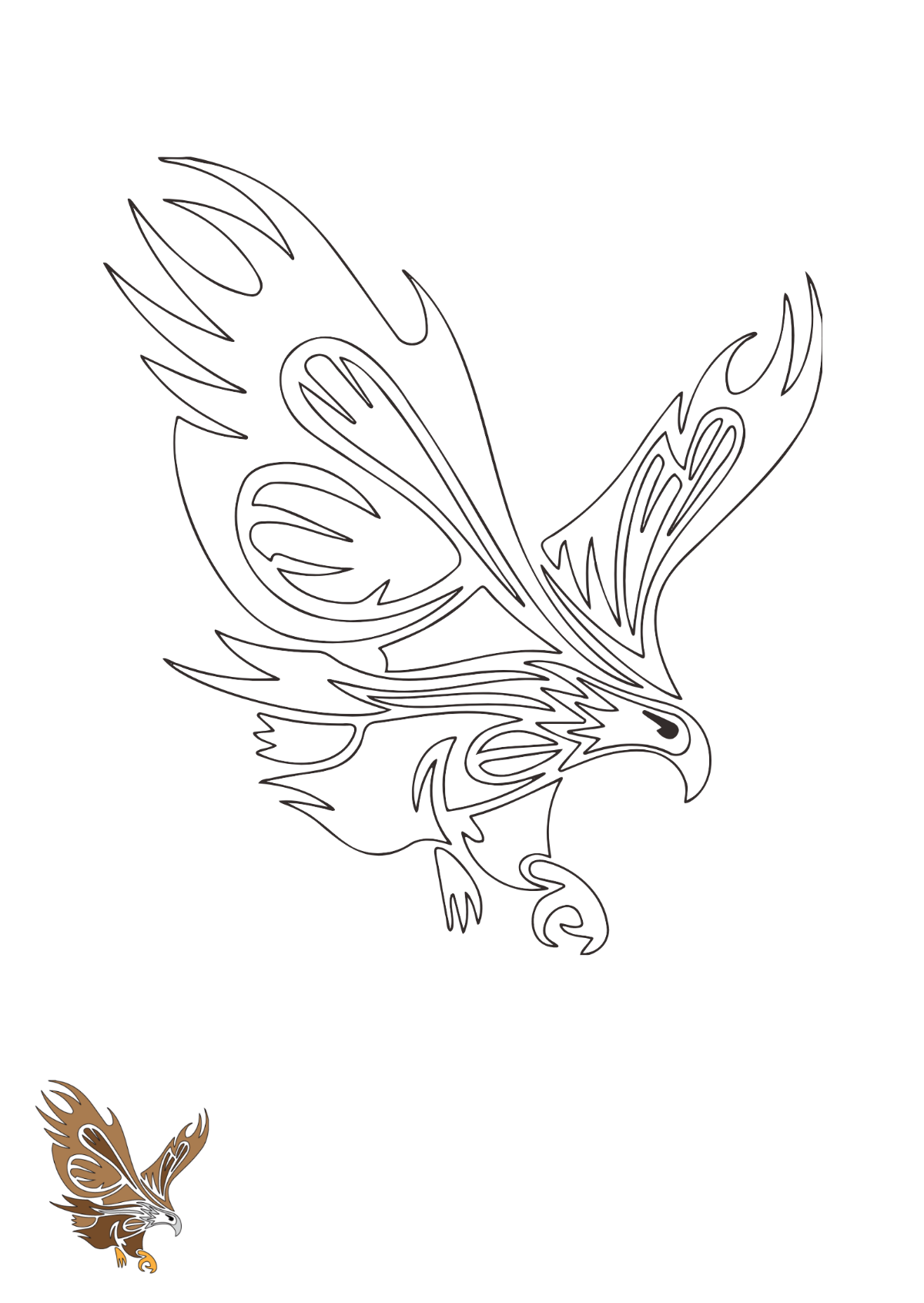 Tribal Eagle coloring page