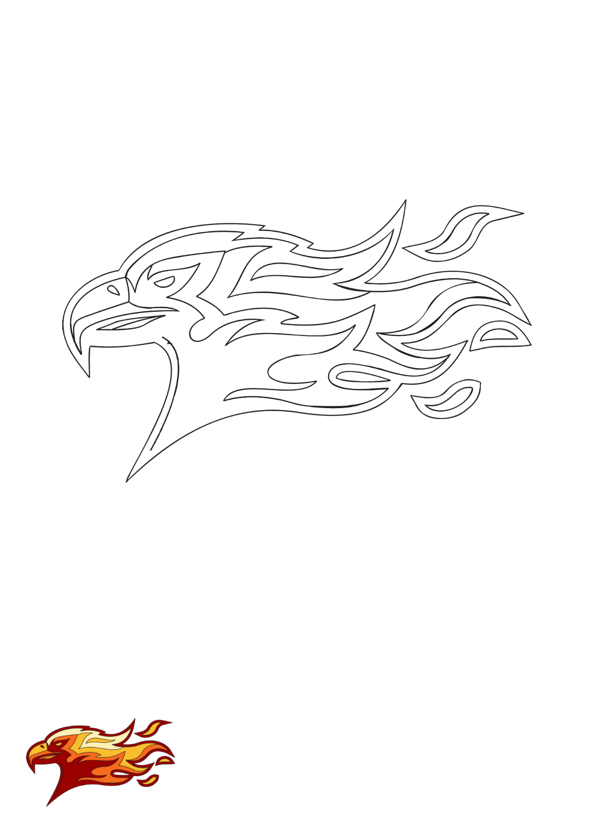 Flame Eagle coloring page Template