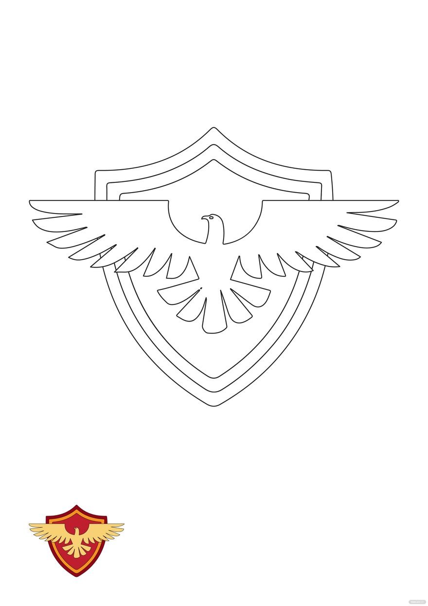 Eagle Shield coloring page in PDF