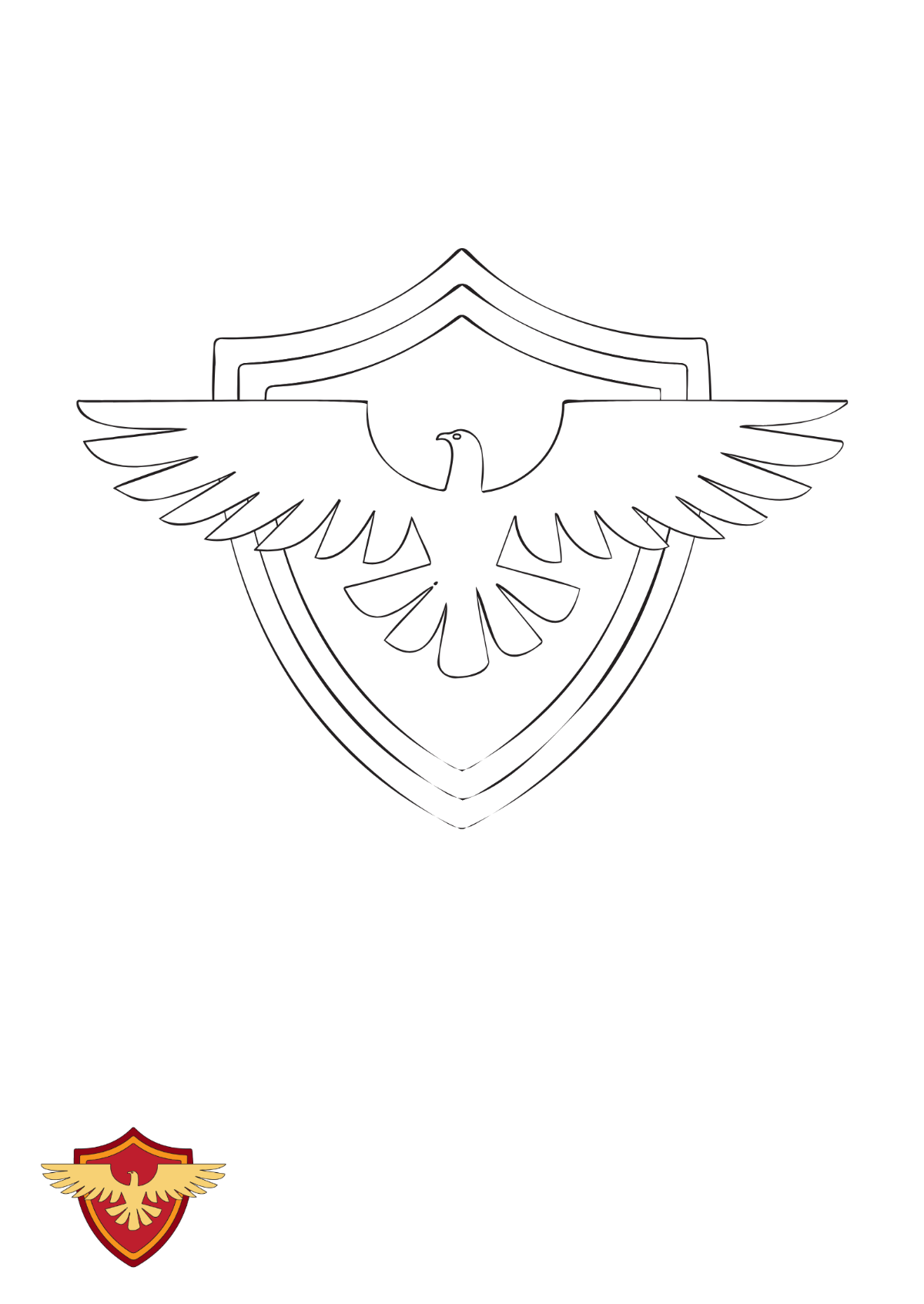 Free Eagle Shield coloring page Template