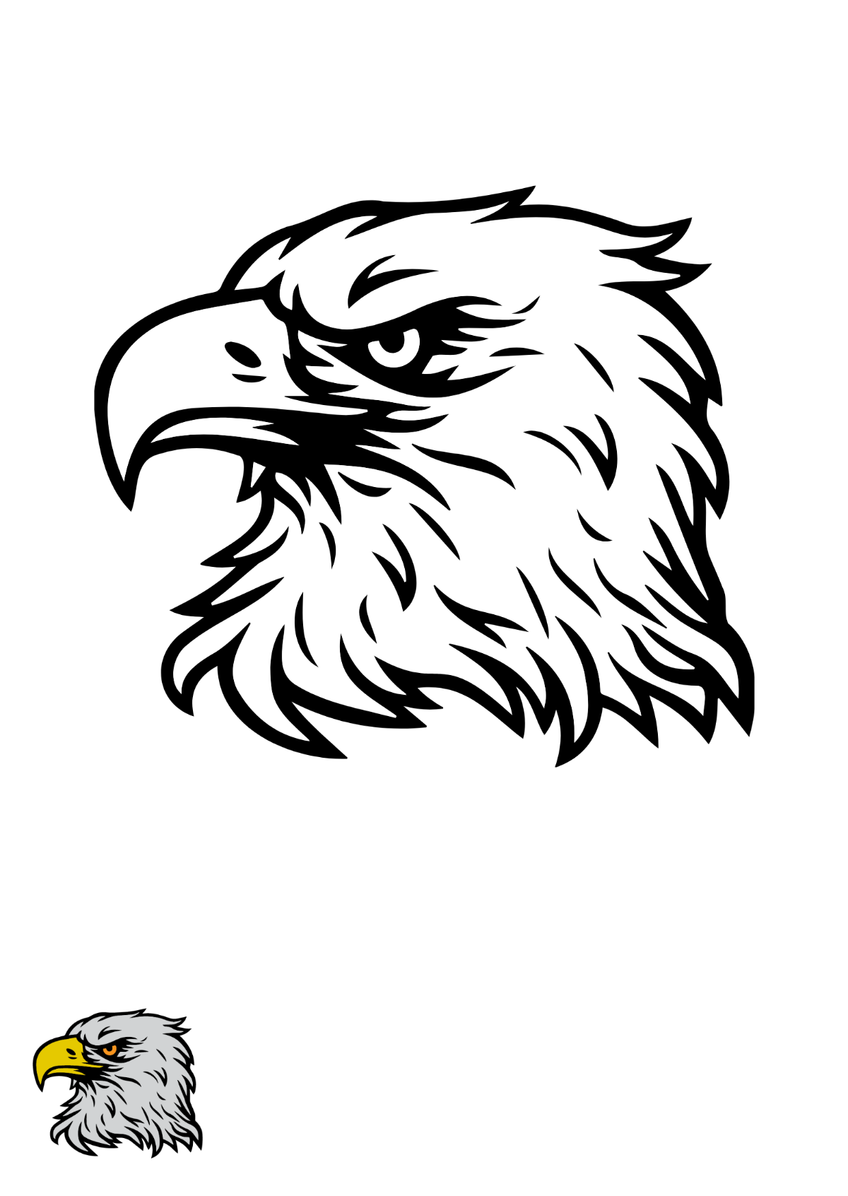 Free Eagle Head coloring page Template