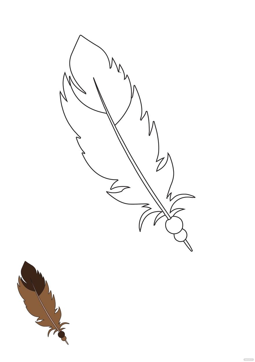 Eagle Feather coloring page in PDF