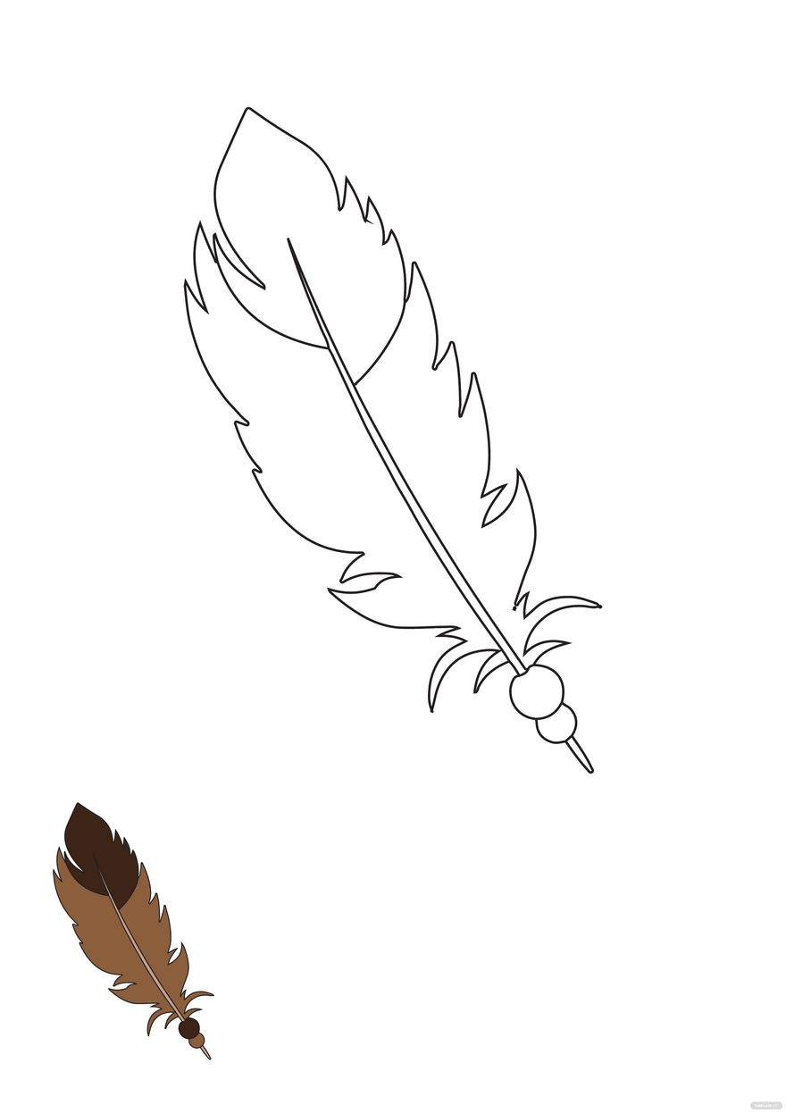 Eagle Feather coloring page in PDF - Download | Template.net