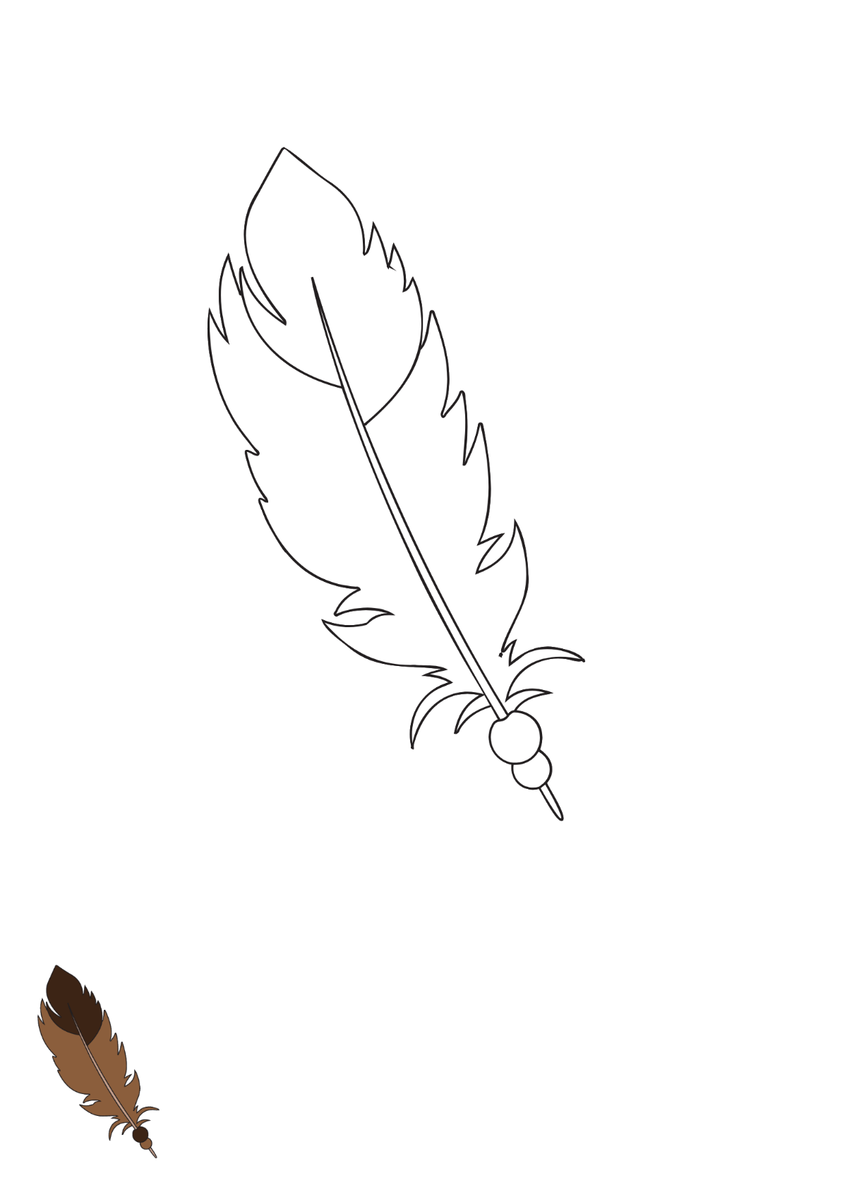 Free Eagle Feather coloring page Template