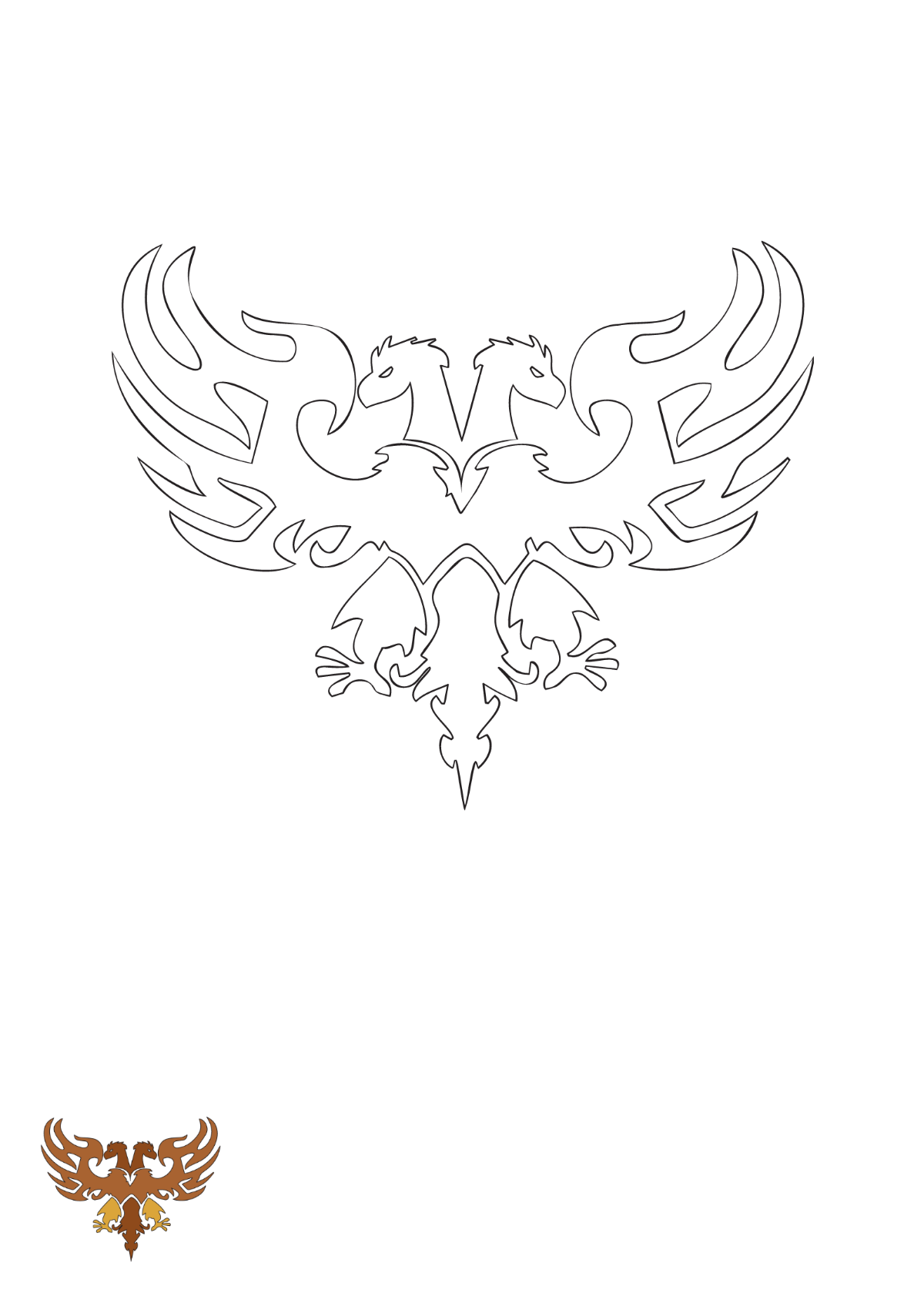Double Header Eagle coloring page Template