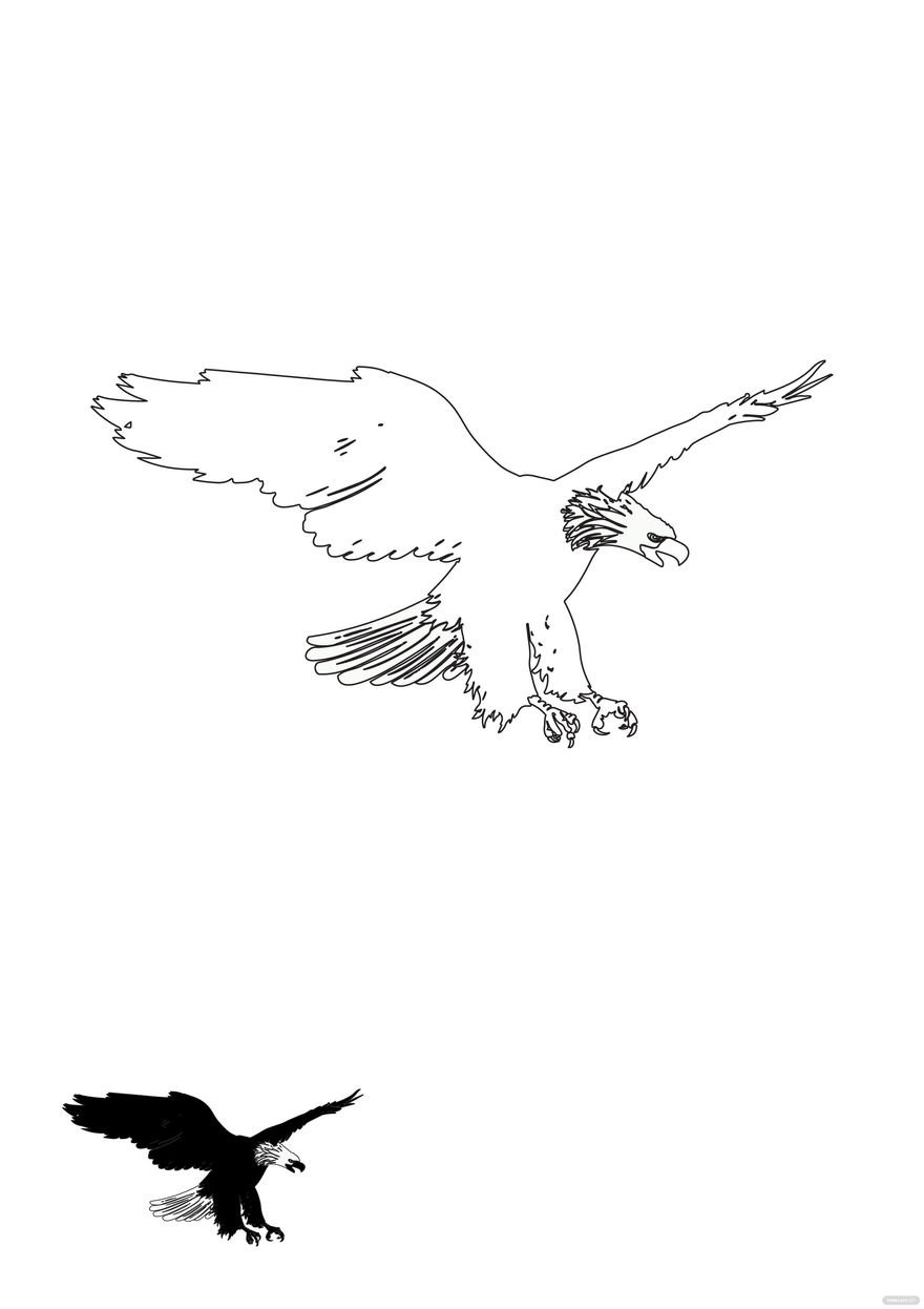 Free Black And White Eagle coloring page