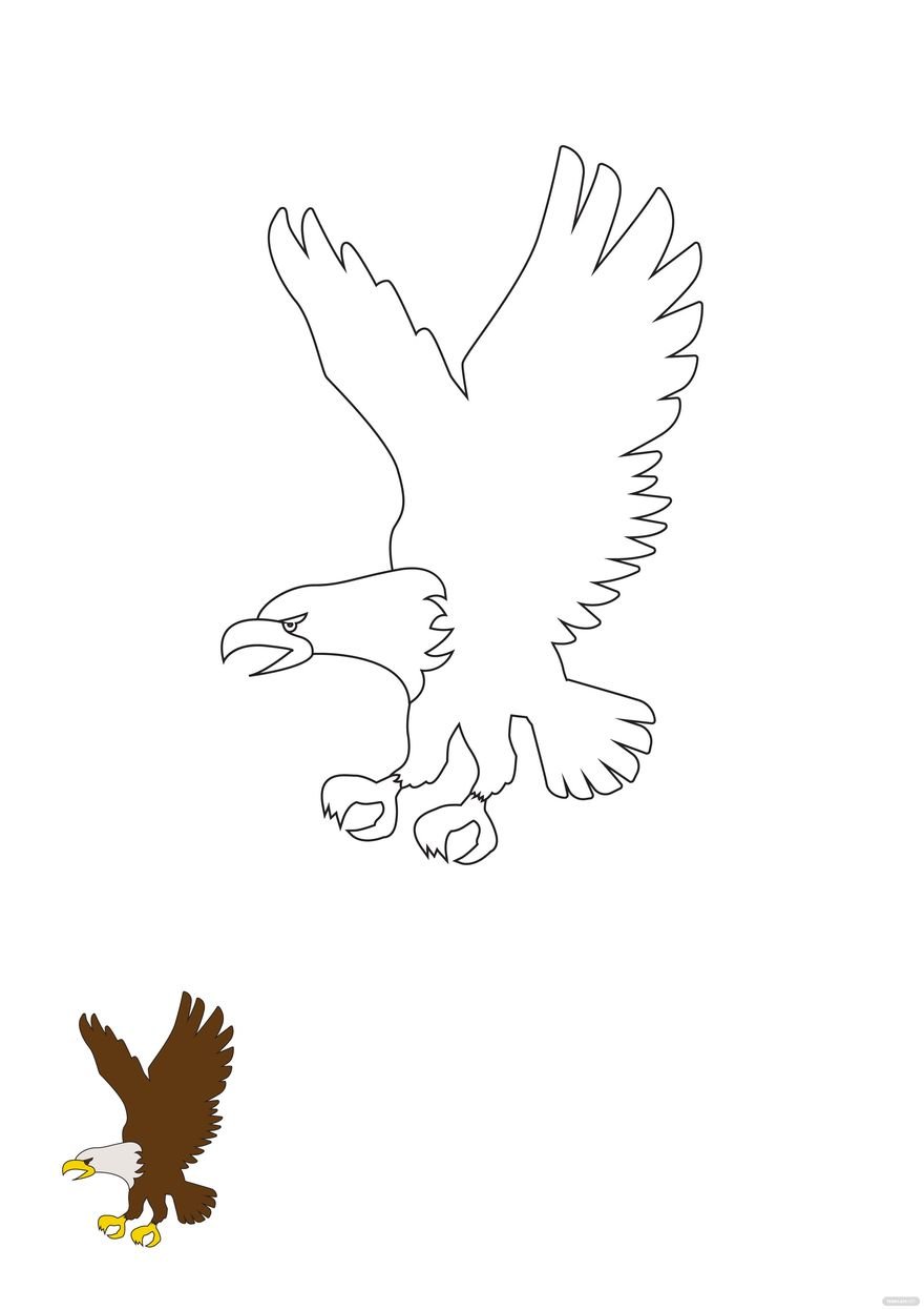 Free Eagle Landing coloring page