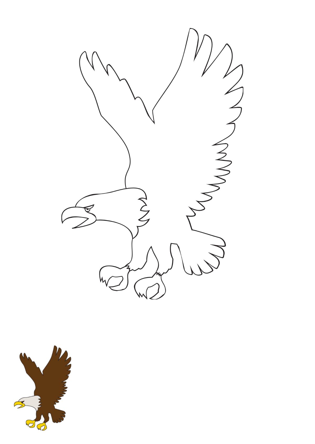 Free Eagle Landing coloring page Template