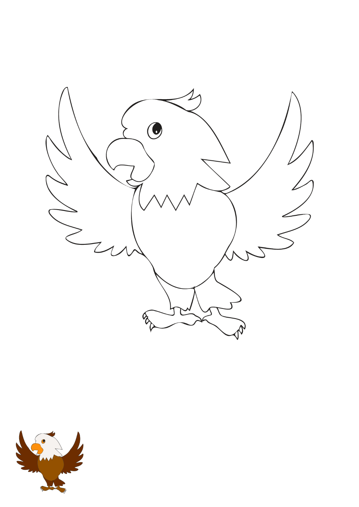 Cartoon Eagle coloring page Template