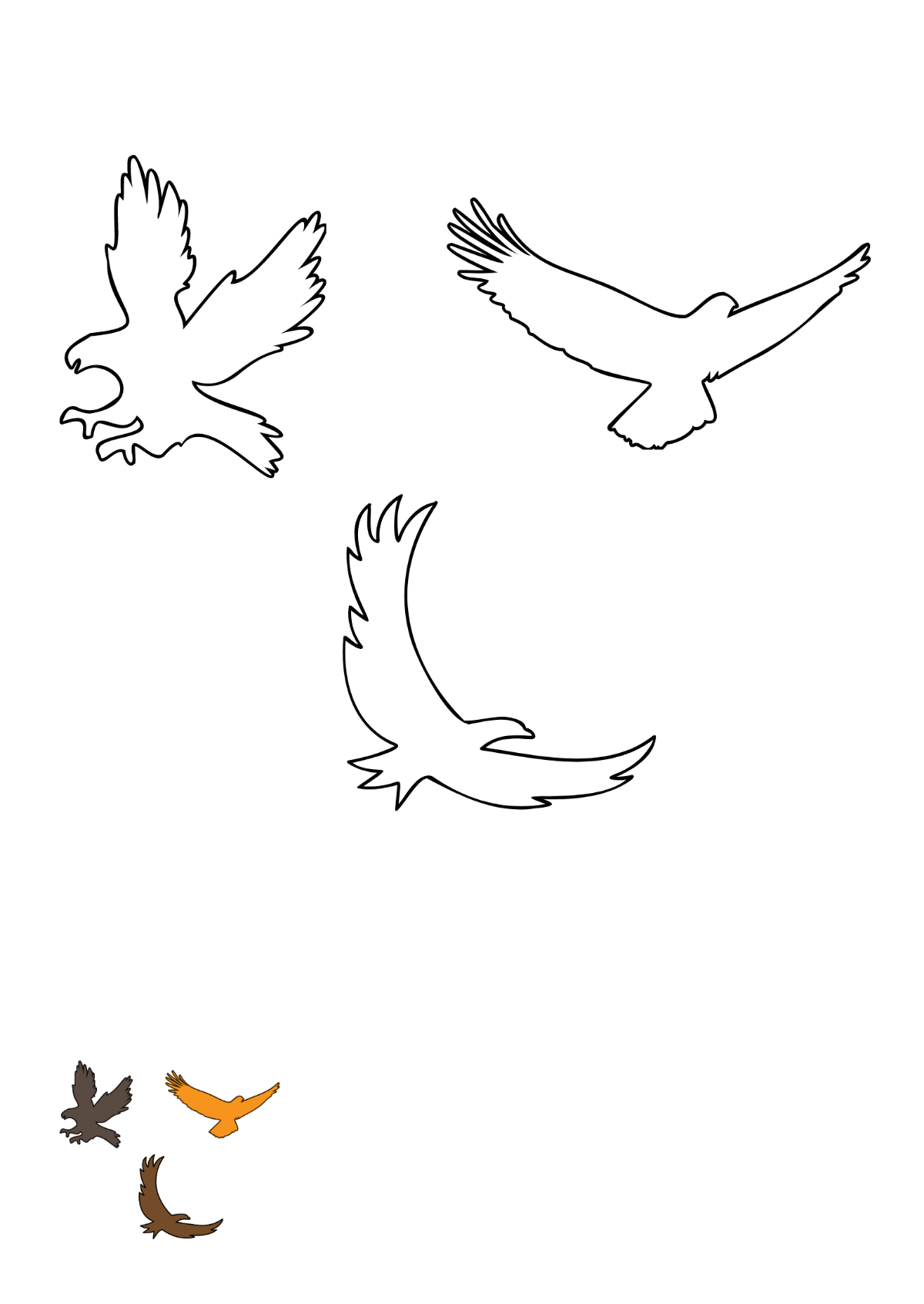 Eagle Outline coloring page Template