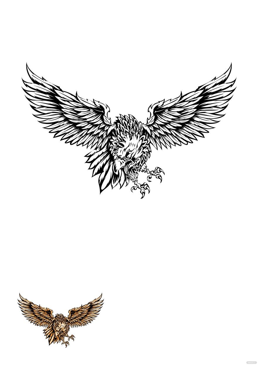 Vintage Eagle coloring page in PDF
