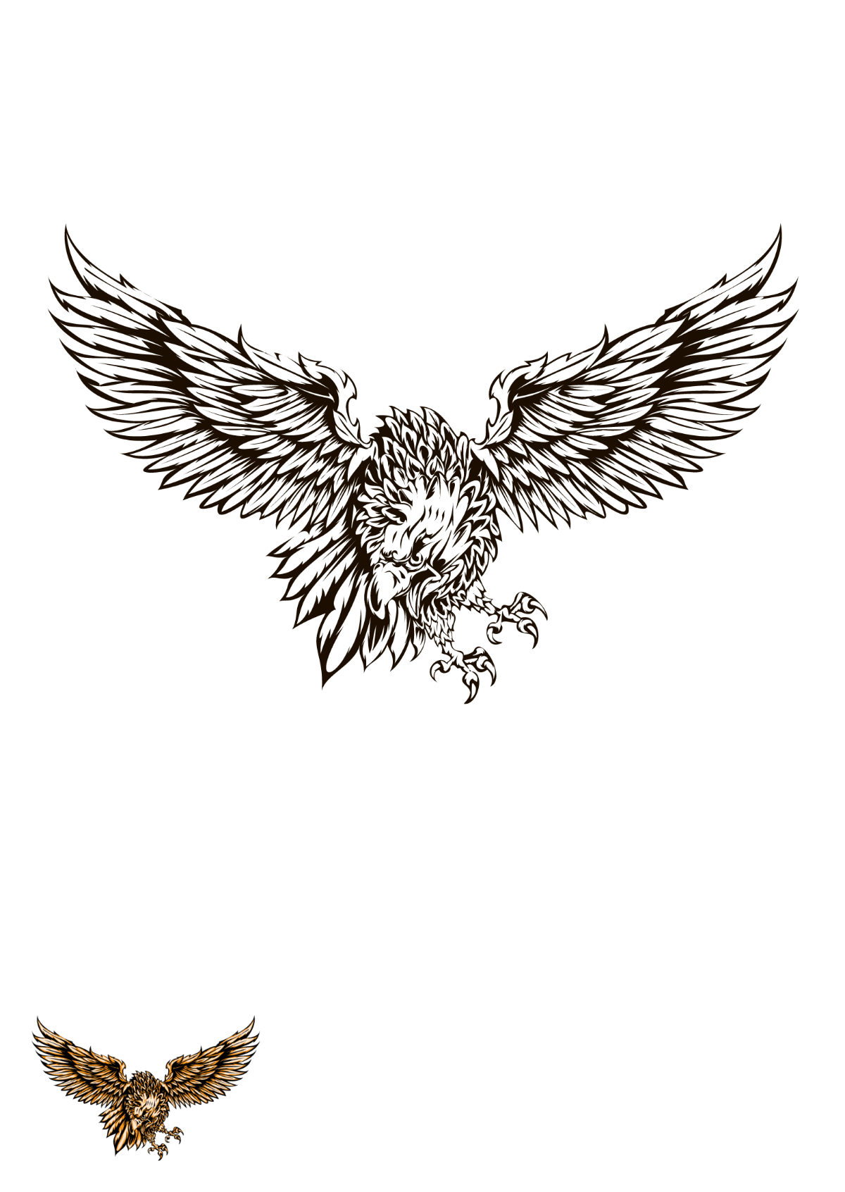 Free Vintage Eagle coloring page Template
