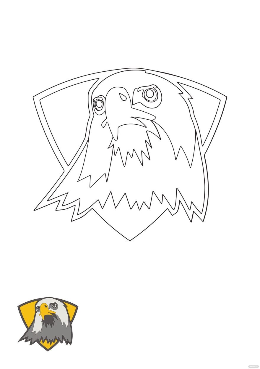 Free Eagle Mascot coloring page in PDF