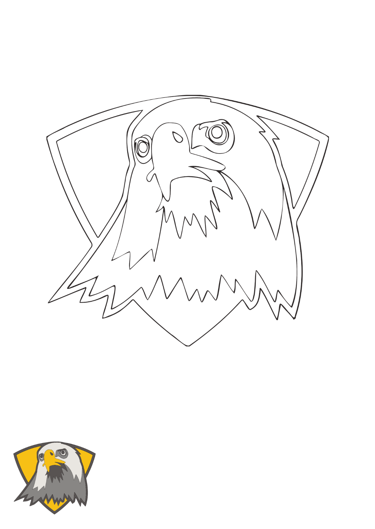 Free Eagle Mascot coloring page Template