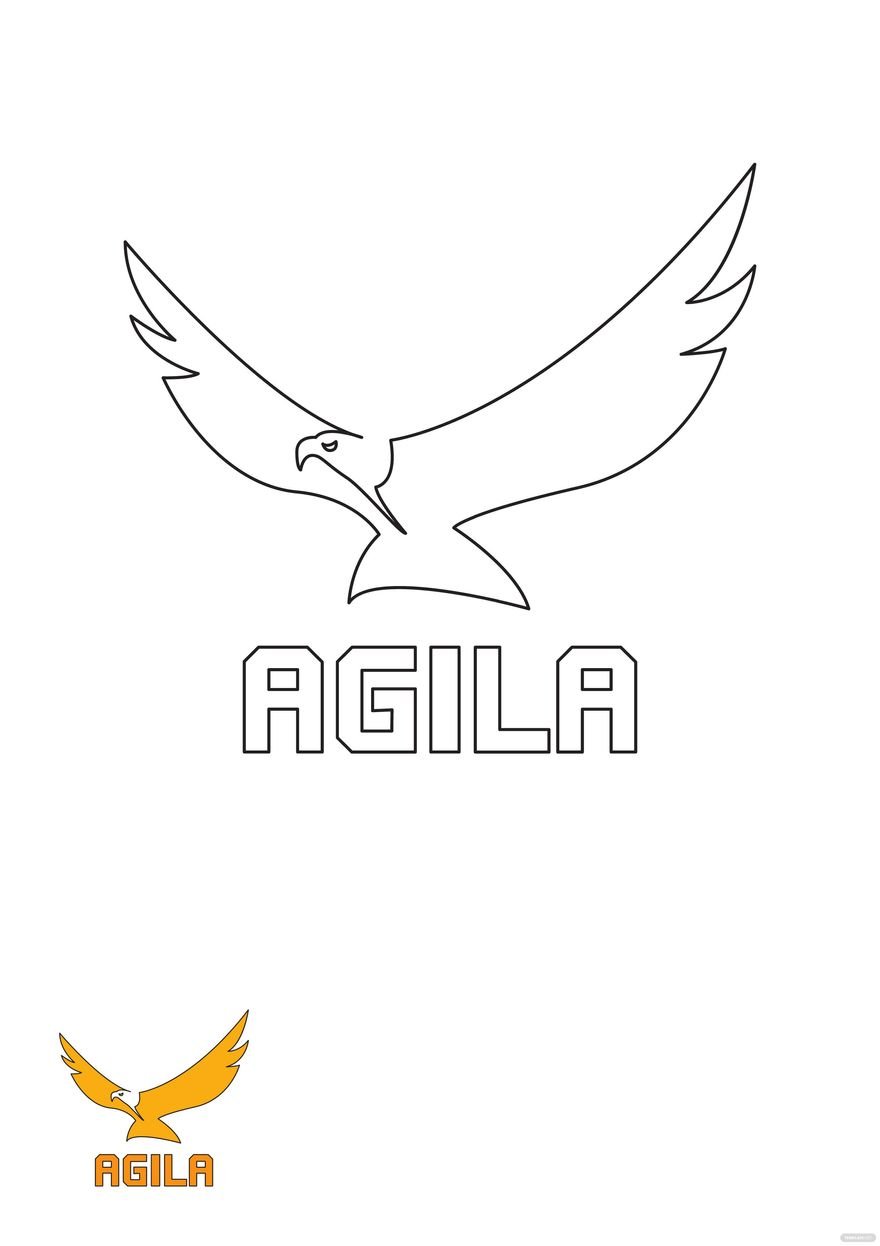 Eagle Logo Coloring Page in PDF