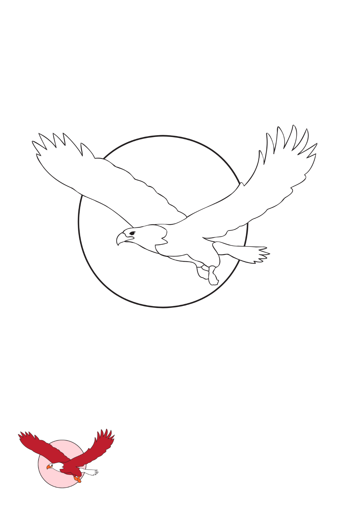 Red Eagle Coloring Page Template