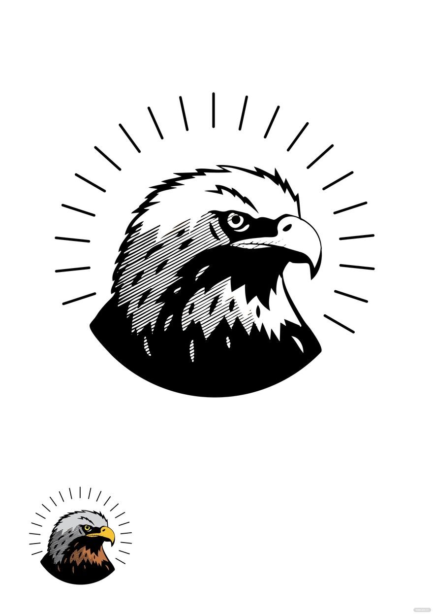Free Stylized Eagle Coloring Page in PDF