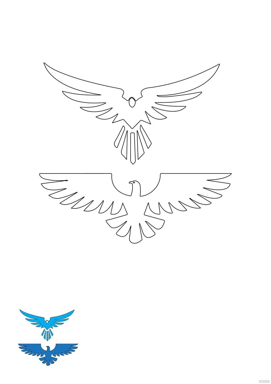 Eagle Symbol Coloring Page in PDF