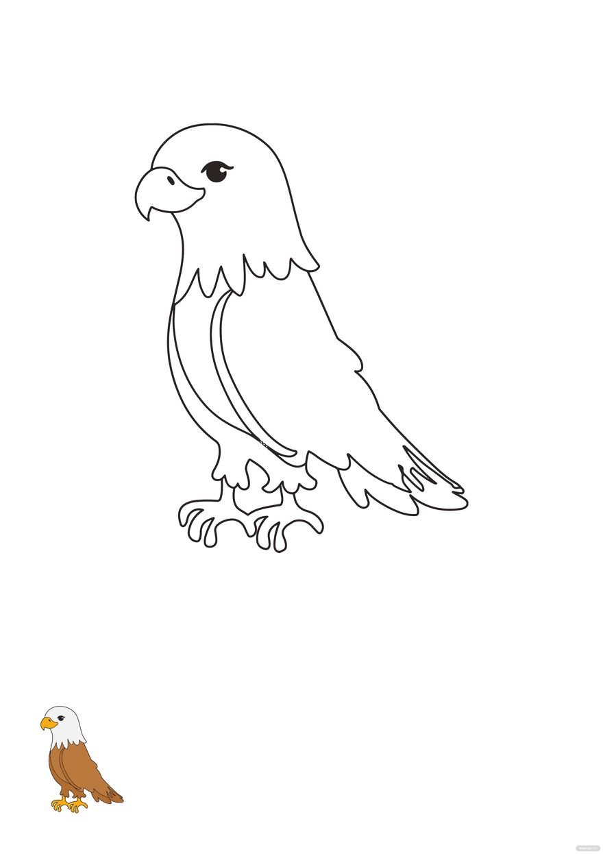 Free Cute Eagle Coloring Page