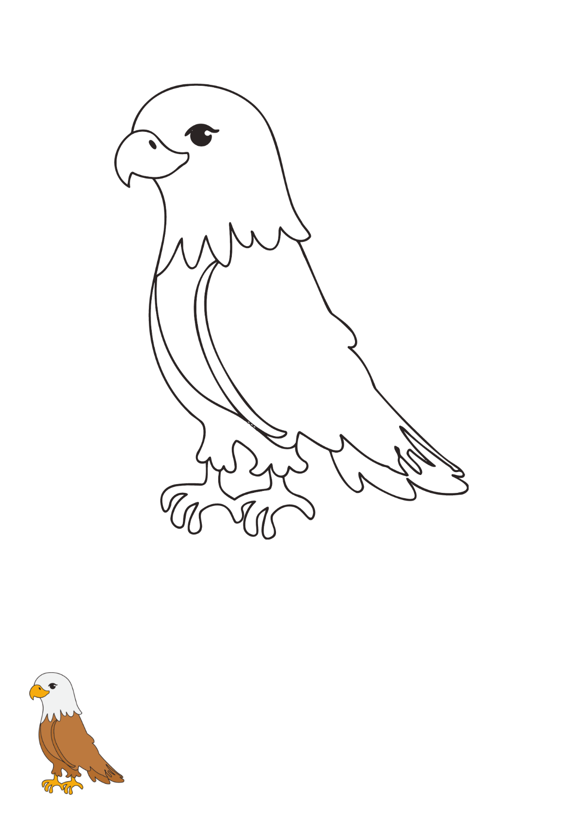 Free Cute Eagle Coloring Page Template