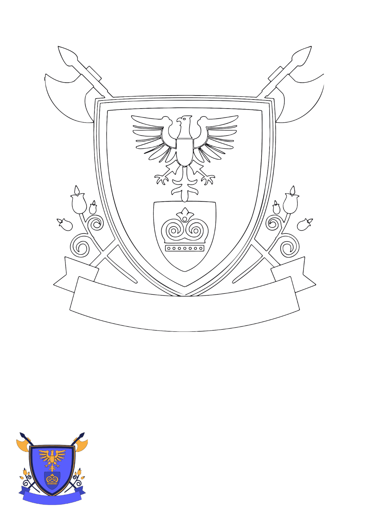 Eagle Crest Coloring Page Template