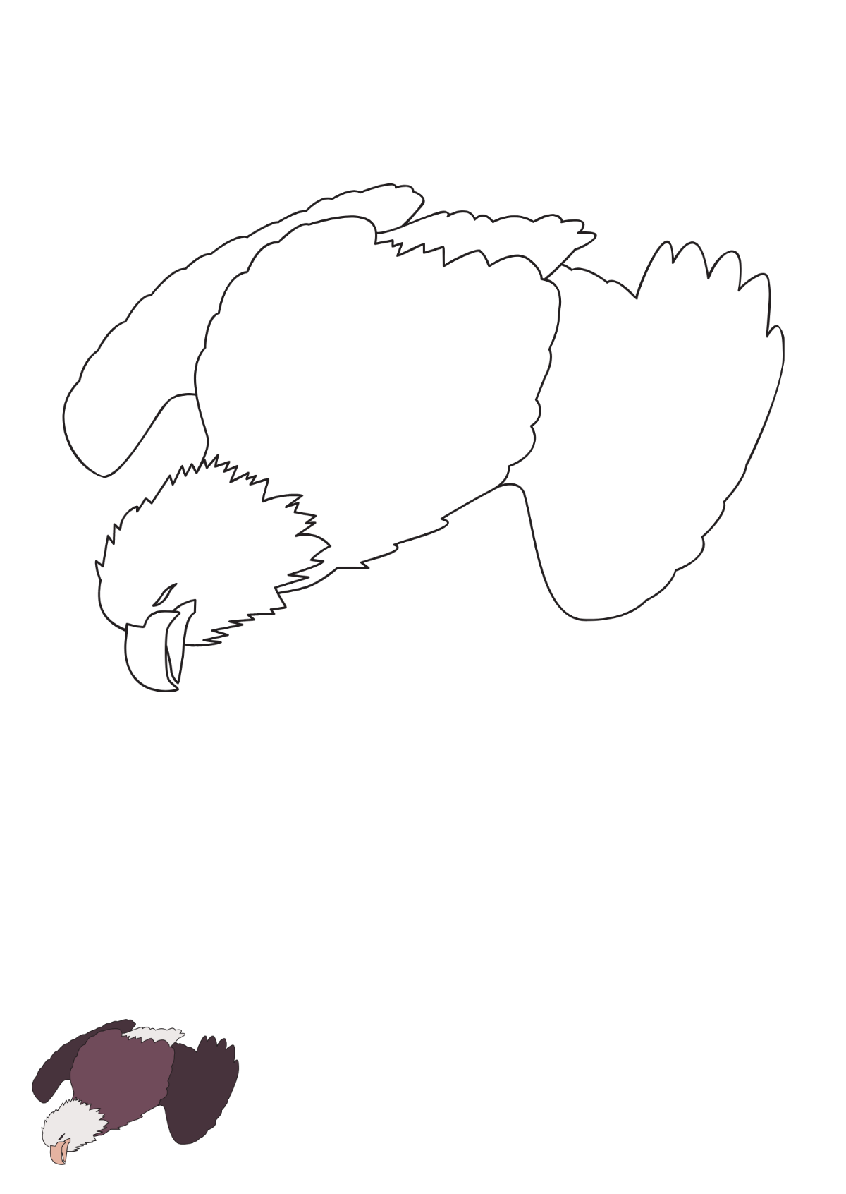 Free Dead Eagle coloring page Template